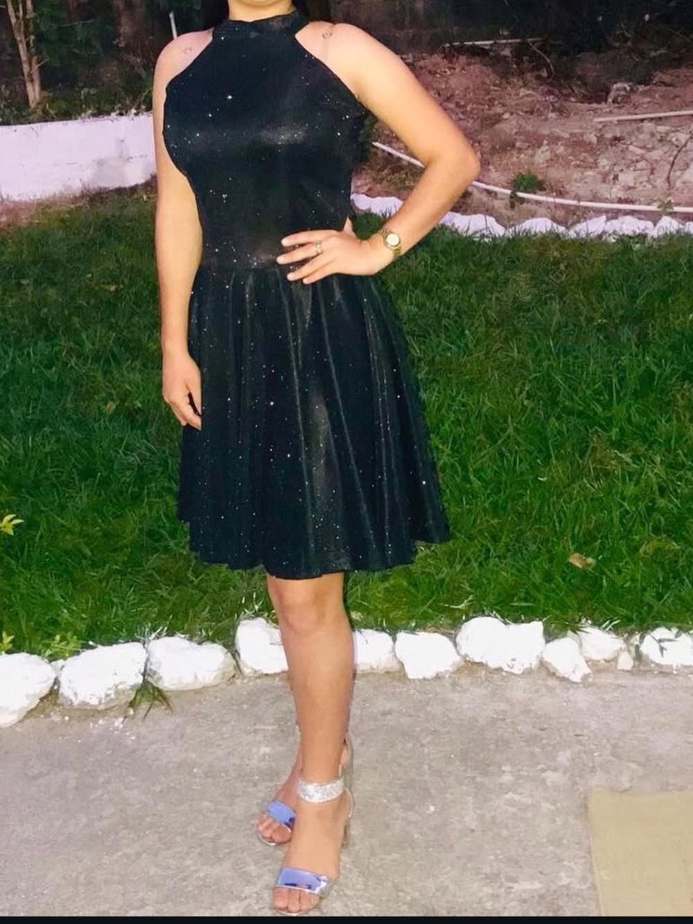 Black Halter Neck Party Dress